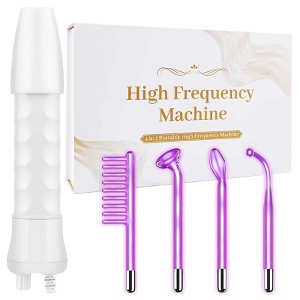 YEVYO High Frequency Wand, Portable Skin Therapy Machine for Anti-Aging - Skin Tightening - Wrinkle Reducing - Dark Circles - 4 in 1 - 1 of 4