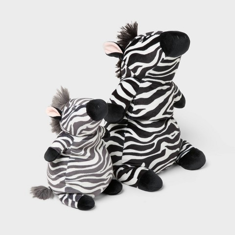Детские мягкие игрушки Pillowfort Zebra and Baby Weighted Plush Kids' Throw Pillow Black/White
