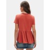 EXLURA Women's Summer Short Sleeve Peplum Babydoll Tops Cute V Neck T Shirts - 2 of 4