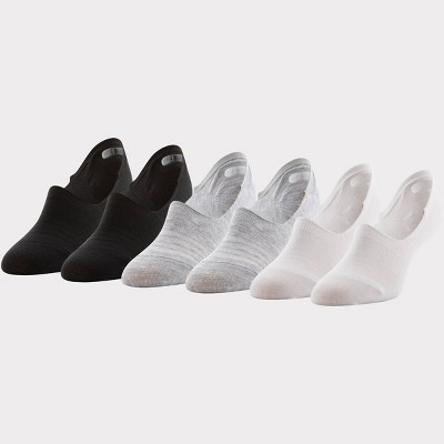 Peds Women's Extended Size Mesh Striped 6pk Sport Cut Liner Socks - 8-12