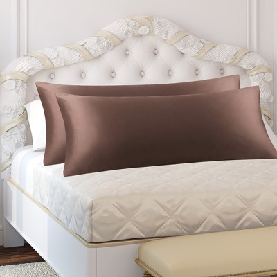Body(20"x48") Silky Satin for Hair and Skin Pillow Cases Brown - PiccoCasa