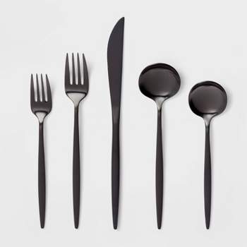 20pc Squared Straight Flatware Set Stainless Steel - Room Essentials™ :  Target