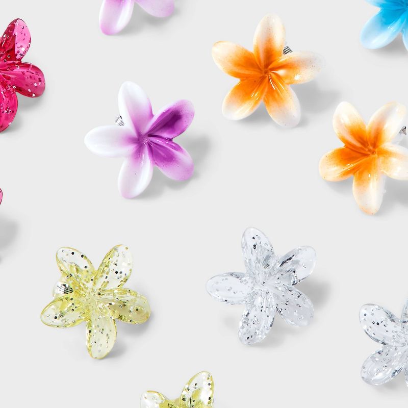 Girls&#39; 12pk Hibiscus Flower Mini Claw Clips - art class&#8482;, 5 of 6