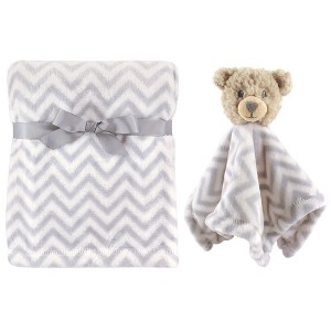 Hudson Baby Infant Plush Blanket with Security Blanket, Bear, One Size - 1 of 1