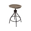 HomePop Maurice Backless Adjustable Stool Brown: Metal & Wood Frame, Farmhouse Style, 250lb Capacity - 3 of 4