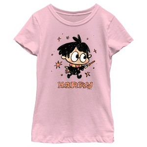 Girl's Harry Potter Starry Cartoon Harry T-Shirt - 1 of 4