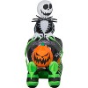 Gemmy Airblown Inflatable Jack Skellington in Coffin Sleigh, 5 ft Tall, Black - 3 of 4