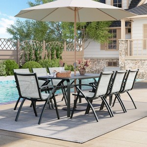 Patio Dining Set with Outdoor Dining Chairs 8PCS & 71" Aluminum Patio Table - 1 of 4