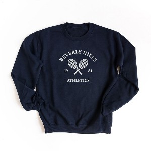 Simply Sage Market Women's Graphic Sweatshirt Embroidered Beverly Hills Tennis Raquet - 1 of 3