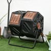 Outsunny Rotating Composter, 34.5 Gallon Dual Chamber Compost Bin with Ventilation Openings and Steel Legs - image 2 of 4