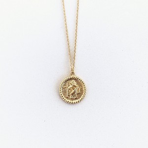 sanctuaire Saint Christopher Medallion Coin Necklace Gold - 1 of 3