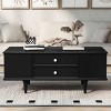 AENKYO 47.2" Modern Coffee Table with 4 Drawers & Hidden Storage, 4 Solid Wood Legs, Rectangle Wood Center Table for Living Room - 2 of 4