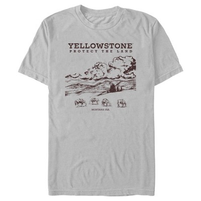 Men's Yellowstone Protect The Land Montana Usa T-shirt : Target