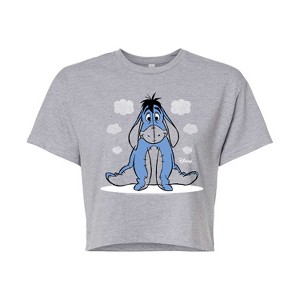 Women's - Disney - Eeyore With Clouds Cropped Graphic T-Shirt - 1 of 4