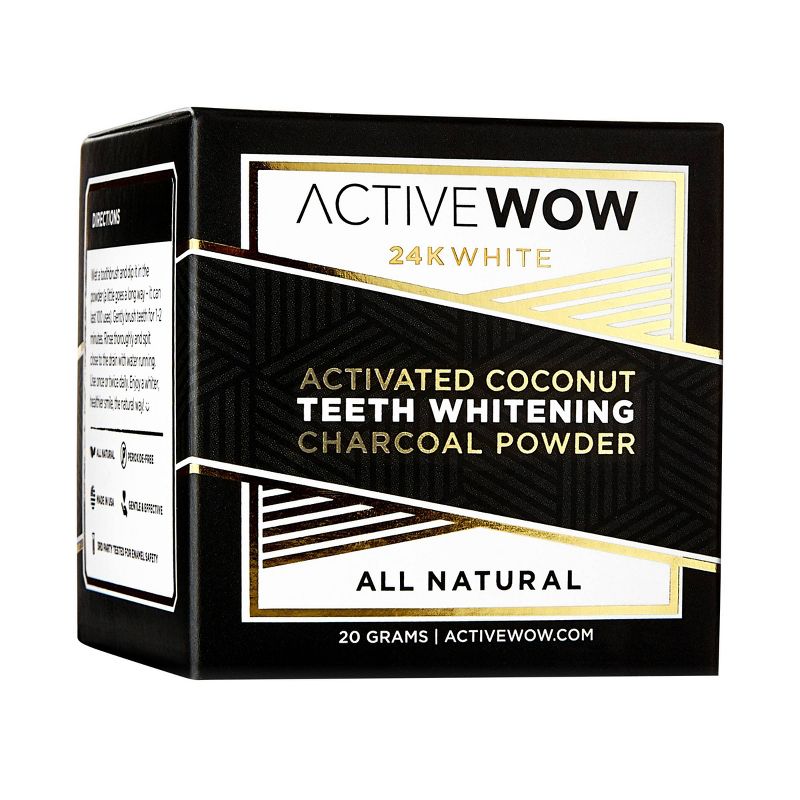 Active Wow Activated Coconut Charcoal Powder Natural Teeth Whitening - 20g, 1 of 7