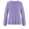 Collections Etc Super Soft Henley Pj Top - 4 of 4