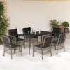 vidaXL Garden Dining Set Grey PE rattan, powder-coated steel, tempered glass - 2 of 4