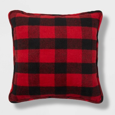 Buffalo Plaid Throw Pillow Reversible Red - Wondershop™