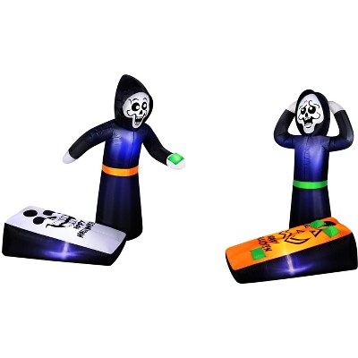 Occasions 5' INFLATABLE REAPERS PLAYING CORN HOLE, 5 ft Tall, Multicolored
