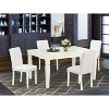 Kitchen Table Set 5pc Rectangle 42x60 Inch Dining Table w/ Chairs Linen White Legs - 2 of 4