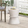 GDFStudio Cambio Outdoor Lightweight Concrete Side Table, Antique White - 2 of 4