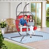 2 Person Hanging Double Swing Chair, Patio Hanging Egg Chair, Basket Swinging Chair, With Stand Patio Wicker Egg Chair - 2 of 4