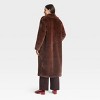 Women's Long Faux Fur Jacket - A New Day™ Brown - 2 of 3