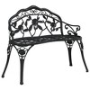 vidaXL Patio Bench 39.4" Cast Aluminum Black - 2 of 4