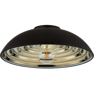 Troy Lighting Eclipse 1 - Light Flush Mount in  Soft Black Brass Plated Shade