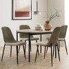 Set of 4 Upholstered Dining Chairs with Metal Legs, Modern Fabric Accent Kitchen Chairs for Dining Room or Small Spaces-Maison Boucle - 2 of 4
