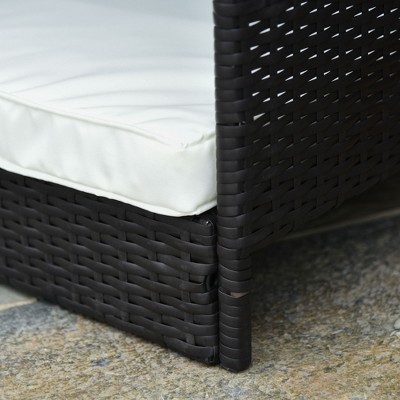 Medium Brown Wicker Elevated Outdoor Dog Bed with Canopy