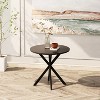 NicBex Modern Round Dining Table with Two Piece Removable Top and Cross Leg,Off-White/Black/White - 2 of 4