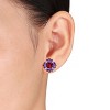 EVERLY JEWELRY | Sterling Silver 13 1/4 CT TGW Garnet and Africian Amethyst Cluster Pendant with Chain and Earrings Set - 3 of 4