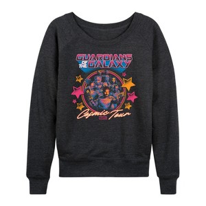 Women's - Marvel - Guardians of the Galaxy Cosmic Tour Lightweight French Terry Wide Neck Long Sleeve Shirt - 1 of 4