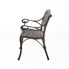 Syemin Patio Accent Chairs, Wrought Iron Park Two-Seater Outdoor Chair for Lawn, Garden and Porch, Brown, 40.75 " * 22.85" * 33.5" - 4 of 4