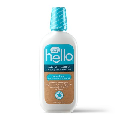 hello Naturally Healthy Antigingivitis Mouthwash , Alcohol Free and Vegan , 473ml