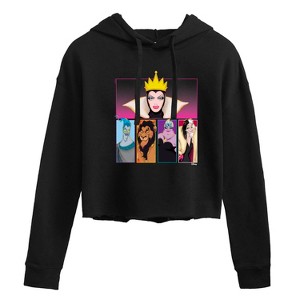 Women's - Disney Villains - Villains Grid Cropped Graphic Hoodie - 1 of 3