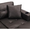 NicBex L-Shaped Convertible Sectional Sofa with Chaise and 2 Cup Holders for Living Room,Apartment,Office,Brown - 4 of 4