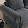 106" Linen Convertible 4-Seater L-Shaped Sectional Sofa with Storage Ottoman - 4 of 4