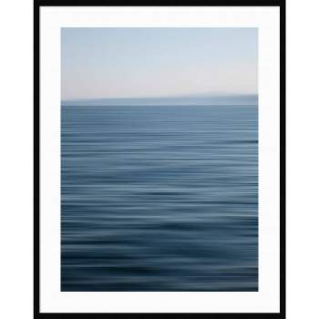 34" x 43" Abstract blue horizon by Savanah Plank Danita Delimont Framed Wall Art Print Black - Amanti Art