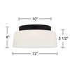 Possini Euro Design Buckley 13" Modern Flush-Mount Ceiling Light Fixture Kitchen Foyer Hallway Drum Round Black Finish White Glass Bedroom Bathroom - 4 of 4