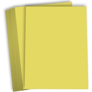 Hamilco Colored Cardstock Scrapbook Paper Vellum 67lb cover 8.5" x 11" Canary Yellow Color Card Stock 50 Pack - 1 of 4