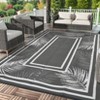 Outdoor Modern Leaves Pattern Large Area Rugs for Camping Erasable Plastic Straw Carpet for Garden Backyard Reversible Picnic Mat - 3 of 4