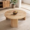 Subrtex Modern Round Side Coffee Table, Solid Wood Sofa Table for Living Spaces & Bedroom Decor - 2 of 4