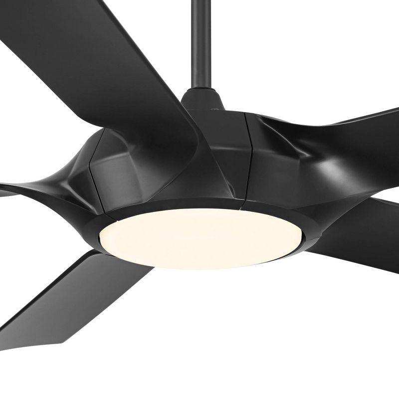 60" Casa Vieja Modern Indoor Ceiling Fan with LED Light Remote Control Matte Black for Living Kitchen House Bedroom Family Dining Home Office Room, 3 of 9