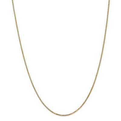 Black Bow Jewelry 1.3mm 14k Yellow Gold Solid Box Chain Necklace