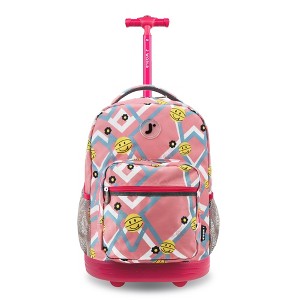 JWorld Sunrise Kids' 18" Rolling Backpack - Basketbally - 1 of 4