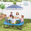 Costway Kids Picnic Table Outdoor Activity Table with Adjustable & Collapsible Umbrella Blue/White/Brown - 4 of 4