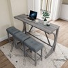 NicBex 4-Piece Bar Table Set for 3 Industrial Breakfast Table with Power Outlet and 3 Upholstered Bar Stools for Living Room - 4 of 4