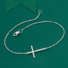 Ross-Simons 14kt White Gold Sideways Cross Bracelet With Diamonds - 3 of 4